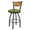Holland Bar Stool Co 25" Swivel Counter Stool, Pewter Finish, Med Back, Canter Kiwi Green Seat 83025PWMedMplB009 - alternate 3